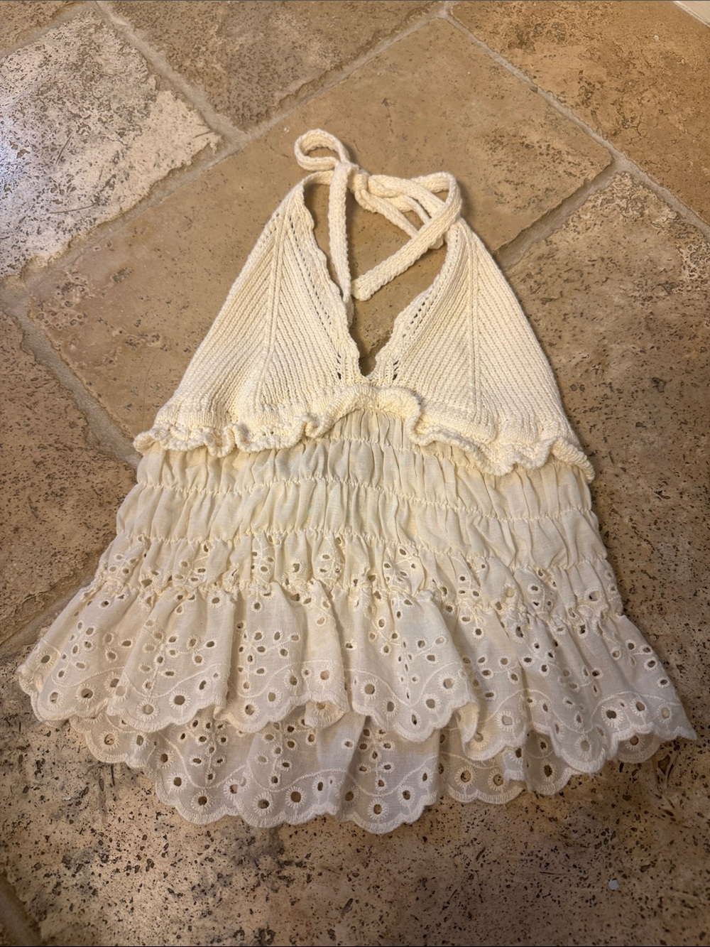 White Zara Halter Top XS